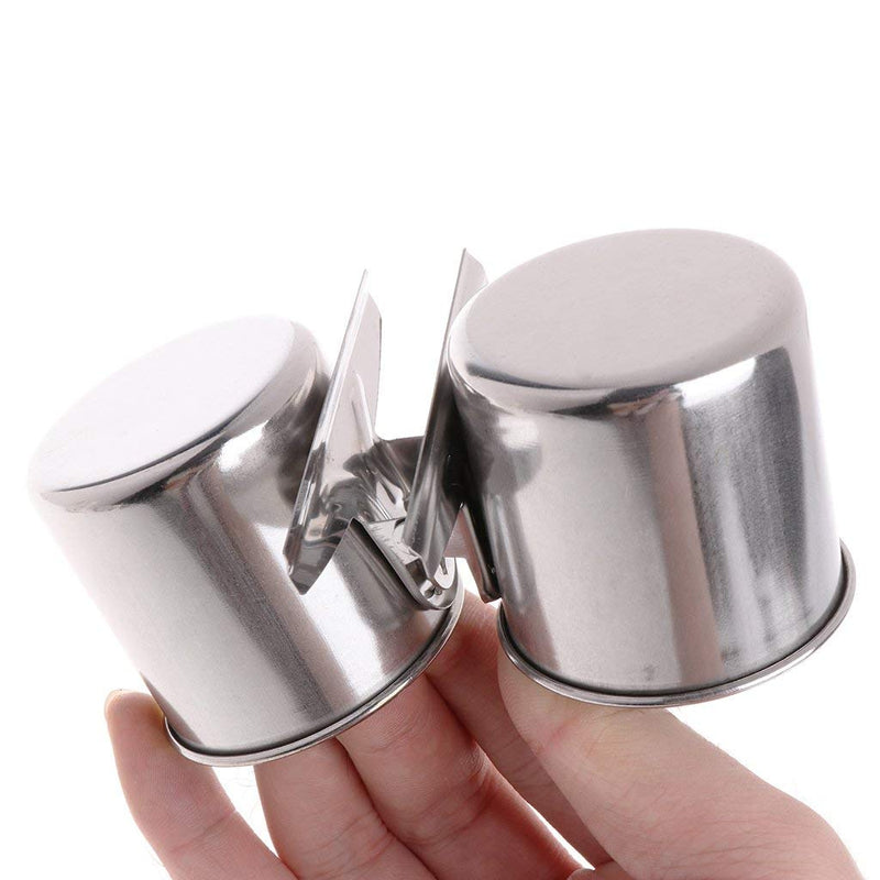 Hypeety Bird Parrot Feeding Double Cups Stainless Steel Food Water Bowls with Clip Bird Seed Feeder Cups Hanging Bowl Cage Stand Accessories - BeesActive Australia