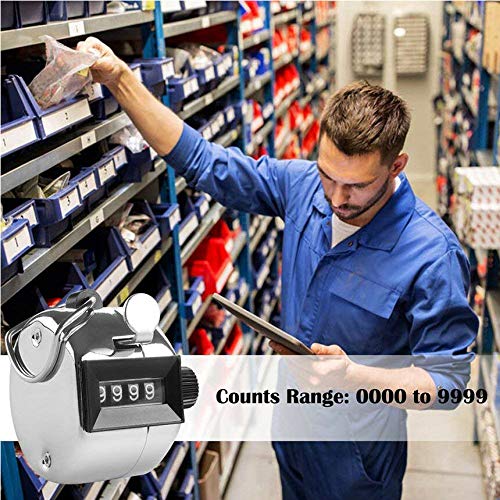 White Deer Hand Tally Counter 4 Digit Number Dual Clicker Golf Handy Convenient white - BeesActive Australia