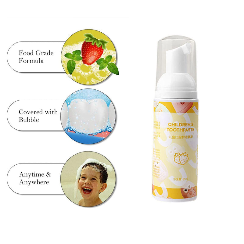 Children Teeth Cleaning Mousse, Fruit Flavor Tooth Whitening Foam, Strawberry Orange Flavor Oral Care Tool Toothpaste(Strawberry) - BeesActive Australia