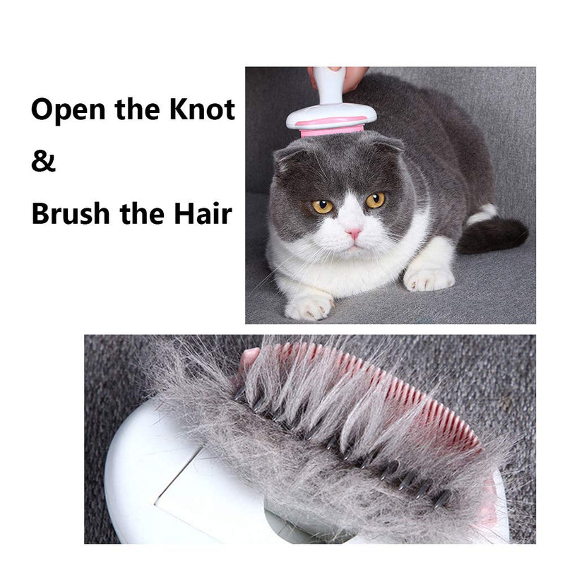 Pet Cat Dog Brush Comb Grooming Tool 3 in 1 Knot Opener Tangle Remover Slicker Brush Groomer Green - BeesActive Australia