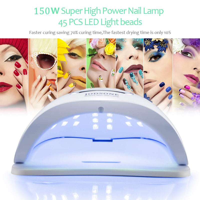 JODSONE UV LED Nail Lamp 150W, Nail Dryer for Gel Polish, Gel Nail Lamp with 45 Light Beads, .Led Nail Light for Gel Nails with Automatic Sensor & 4 Timers - BeesActive Australia