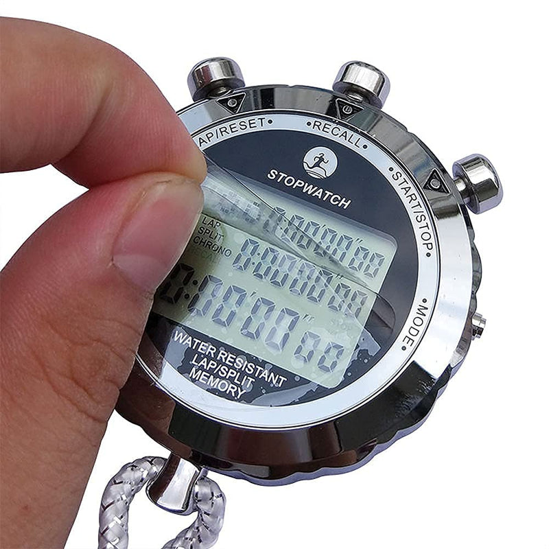 JUNSD Digital Stopwatch, Metal Stop Watch 10 Lap Memory Stopwatch Timer, Water Resistant Stopwatch for Sports, Competitions, Games - BeesActive Australia