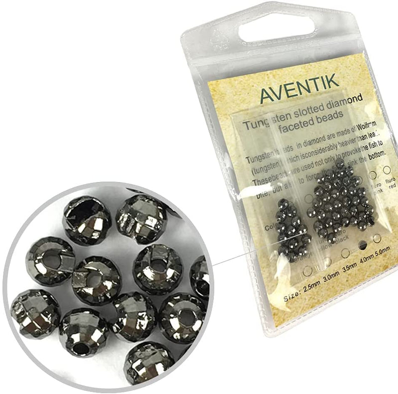 Aventik Think Fast Think Deep Beads 50pc Tungsten Beads Diamond Faceted Slotted Fly Tying Materials 10 Colors / 5 Sizes Fly Fishing Reflex Faceted Jig Hook gold 7/64''(3.0mm) - BeesActive Australia