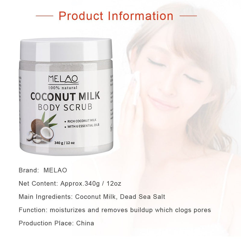 Coconut Milk Body Scrub, Ultra Hydrating and Exfoliating Organic Body Cream for Nourishing Scrubing Body Care Essential Lotion Exfoliator - BeesActive Australia