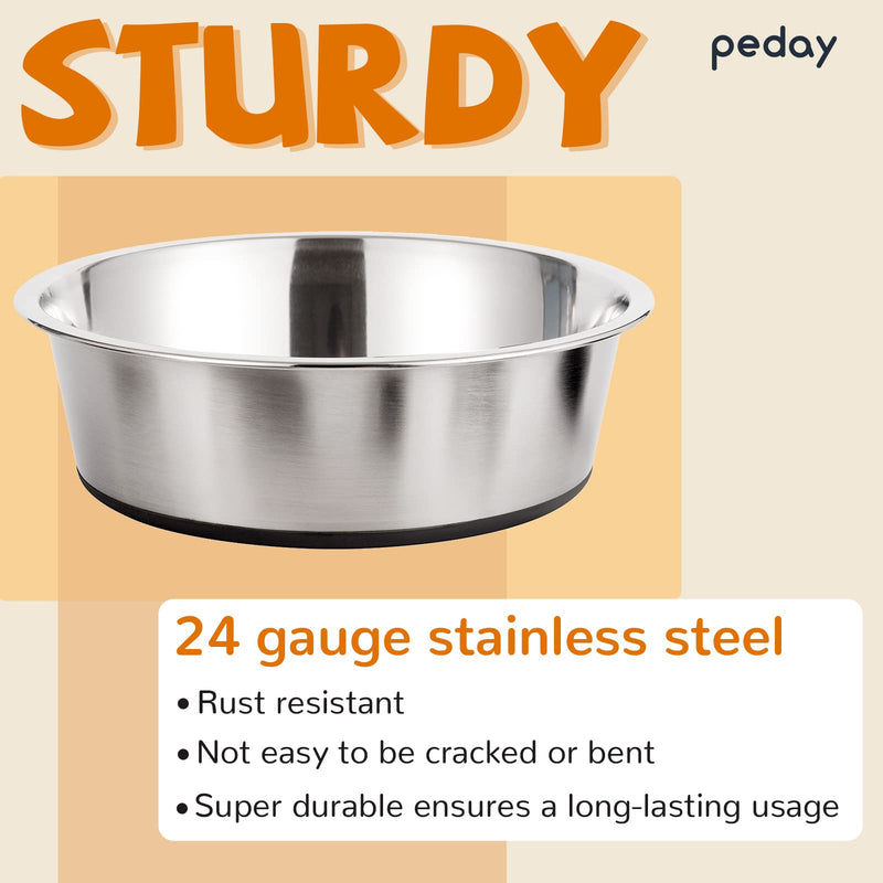 PEDAY Stainless Steel Dog Bowls with Nonslip Bottom, Pack of 2 Toy Dog Breeds - BeesActive Australia