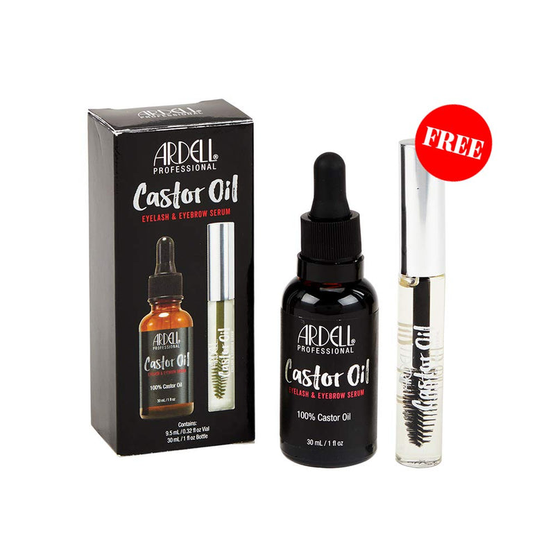 Ardell 100% Pure Castor Oil Eyelash Growth Enhancer & Brow Serum Kit, Hexane Free 1 Oz. Bottle, with FREE 0.33 Oz. Travel size - BeesActive Australia