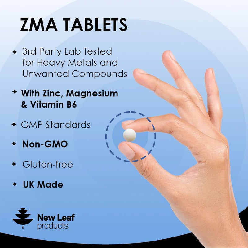 ZMA Supplements for Men & Women - 180 Tablets - High Strength Muscle Sleep Aid & Muscle Recovery - ZMA Supplement Zinc Magnesium and Vitamin B6 (3 Months Supply) Sleeping Aid Tablets Vegan & UK-Made - BeesActive Australia