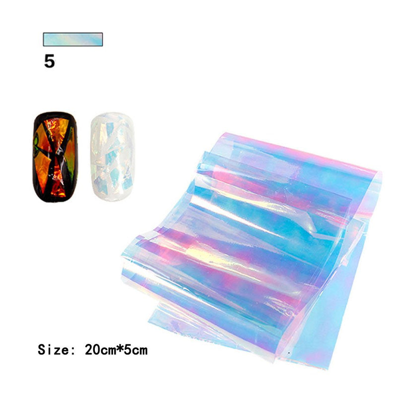 Warm Girl 12PC Explosion Models Symphony Irregular Broken Glass Nail Stickers Nail Aurora Platinum Paper Mirror Glass Paper 1 - BeesActive Australia