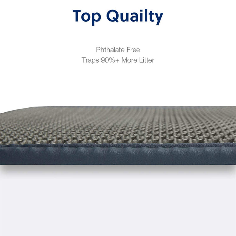 WePet Cat Litter Mat, Kitty Litter Trapping Mat, Honeycomb Double Layer Mats, No Phthalate, Urine Waterproof, Easy Clean, Scatter Control, Catcher Litter Tray Box Rug Carpet L 30 x 25" #02 Grey - BeesActive Australia