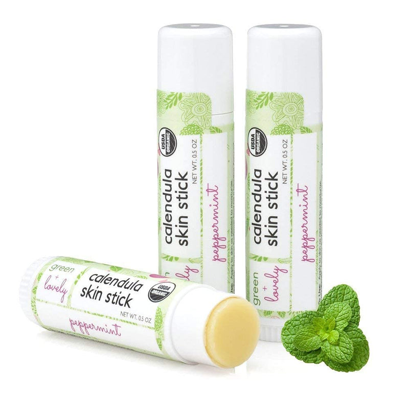 Calendula Skin Stick, Peppermint. Moisture Stick. Organic Lotion Bar. Moisturizing Ointment Salve. Multipurpose Skin Cream - 0.5 oz. (2 tube set) 2 tube set - BeesActive Australia