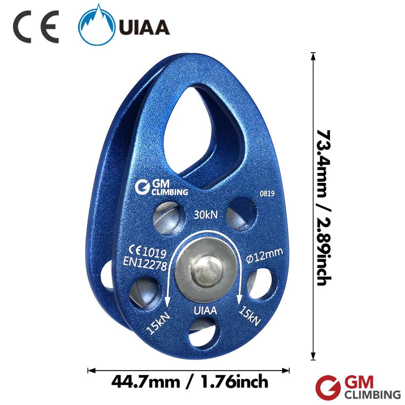 GM CLIMBING UIAA Certified 30kN Swing Cheek Micro Pulley Ball Bearing CE General Purpose One unit - BeesActive Australia