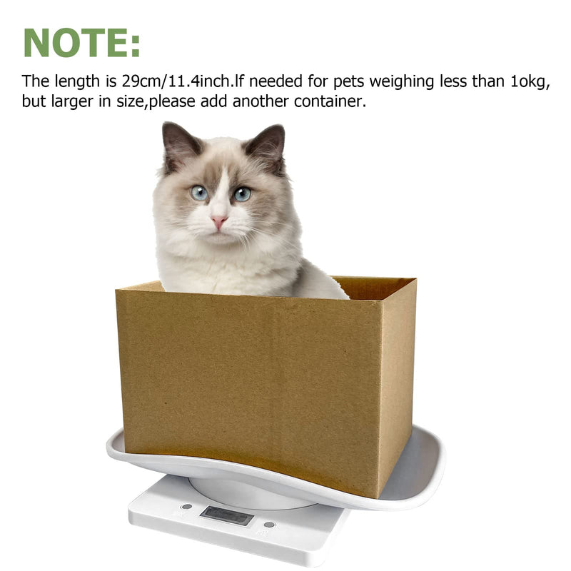 Qulable Digital Small Animals Scale with Tape Measure, Weigh Your Kitten, Rabbit, or Puppy with High Precision, Multi-Function Electronic Scales for Small Dogs Cats Crawl Pet (Pet Scale) White - BeesActive Australia