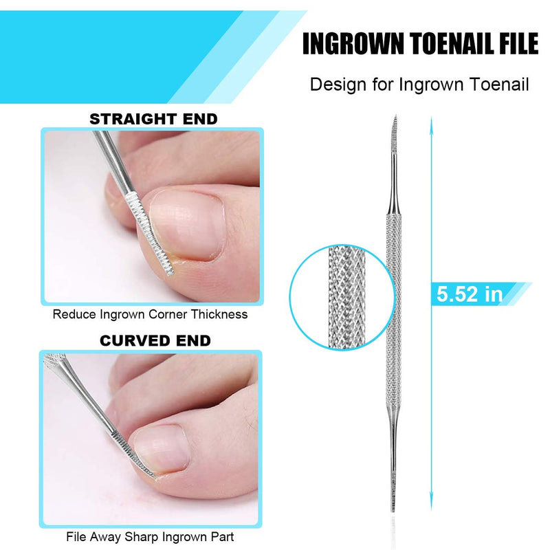 Ingrown Toenail Tool Kit (7PCS), Professional Toe Nail Clipper Set for Ingrown & Thick Nail, Stainless Steel Ingrown Toenail Kit, Surgery Grade Manicure Pedicure Tool By Dualeco Silver - BeesActive Australia