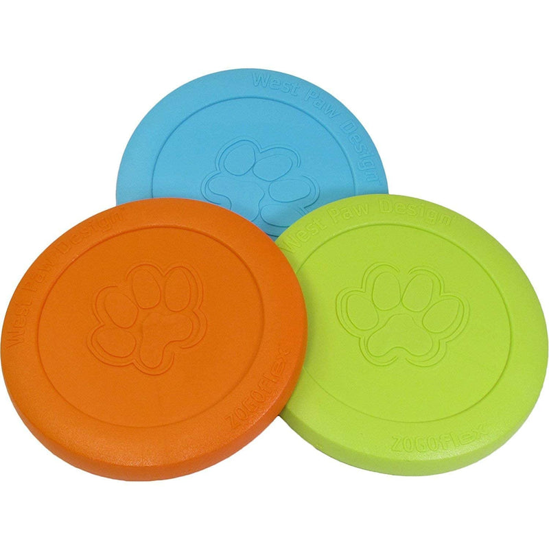 West Paw 2 Zogoflex Zisc Dog Frisbees (Small, Glow and Large, Granny Smith) – Lightweight, Floatable Dog Frisbees for Fetch, Tug of War, Catch, Play – Doubles as Food/Water Bowl - BeesActive Australia