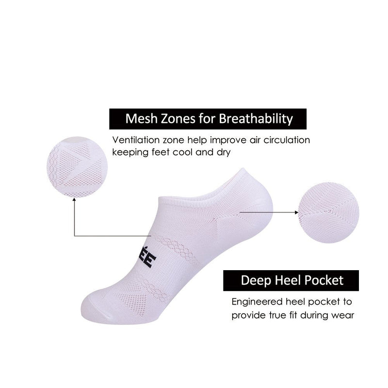 JOYNÉE Men's Athletic Non Slip No Show Short Socks with Silicone 6 Pack Black/White/Grey(6 Pairs) - BeesActive Australia