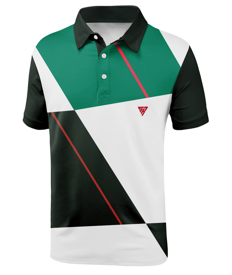 Men's Golf Polo Shirt Short Sleeve Tactical Polo Shirts Casual Tennis T-Shirt 037-blue Medium - BeesActive Australia