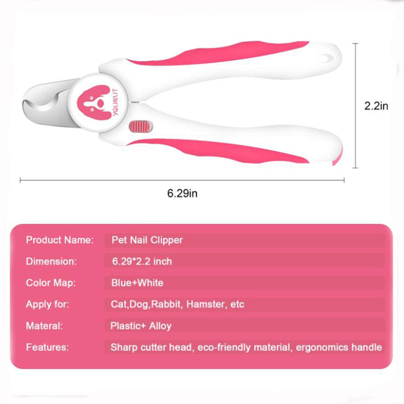 YouCut Dog Nail Clippers and Trimmers,Professional Grooming Tool with Safety Guard to Avoid Over Cutting,Free Nail File,Razor Sharp Blade,Sturdy Non Slip Handles for Large and Small Animals (Pink) Pink - BeesActive Australia