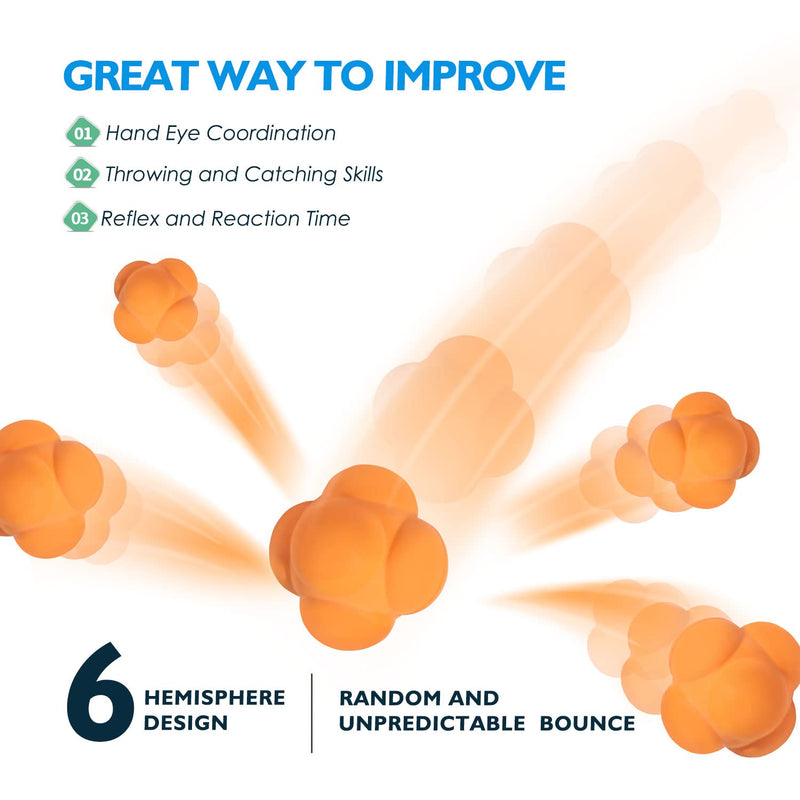 GSE Games & Sports Expert Reaction Ball. Field Training Ball and Agility Trainer for Baseball (White/Orange) Orange - BeesActive Australia