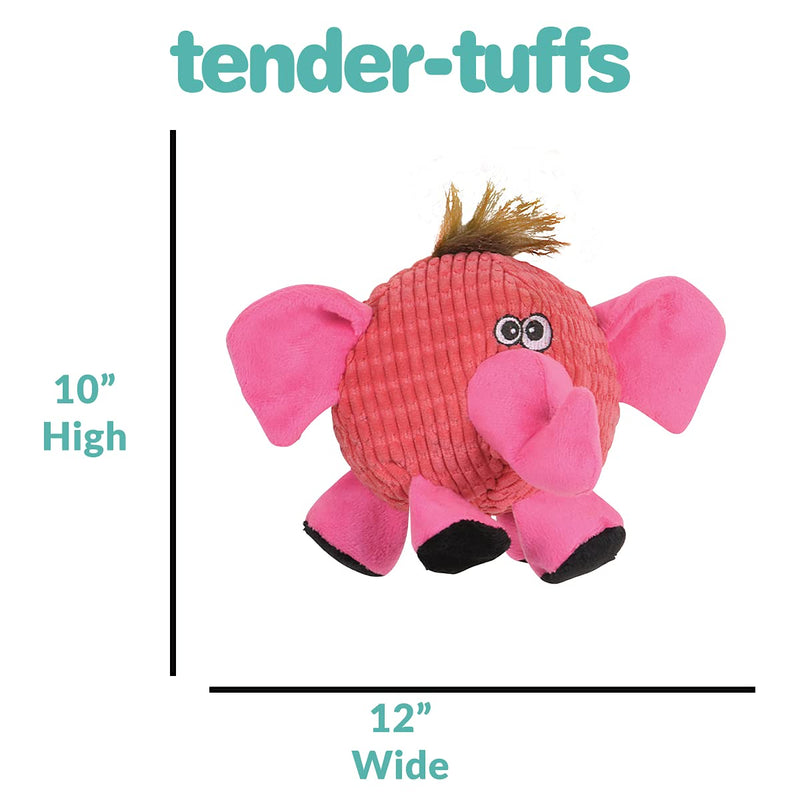 Snuggle Puppy Tender-Tuffs Ball - Round Pink Elephant Plush Dog Toy - Cute and Fun Plush Ball with Squeakers - BeesActive Australia