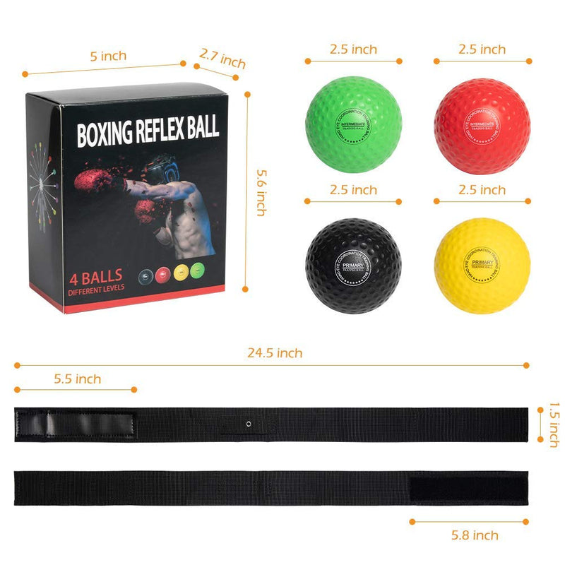 OLIKER Boxing Reflex Ball Family Pack Plus with Adjustable Headband,4 Boxing Ball Suitable Reaction,Agility,Punching Speed,Fight Skill and Hand Eye Coordination Training for Adults and Kids - BeesActive Australia