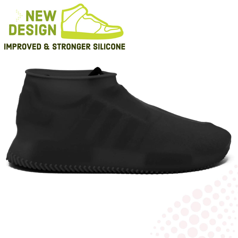 BAYI - Shoe Cover Waterproof Sneakers Silicone Rain Shoes Cover Durable Reusable Slip On Anti Slip Protector, Black, Medium - BeesActive Australia