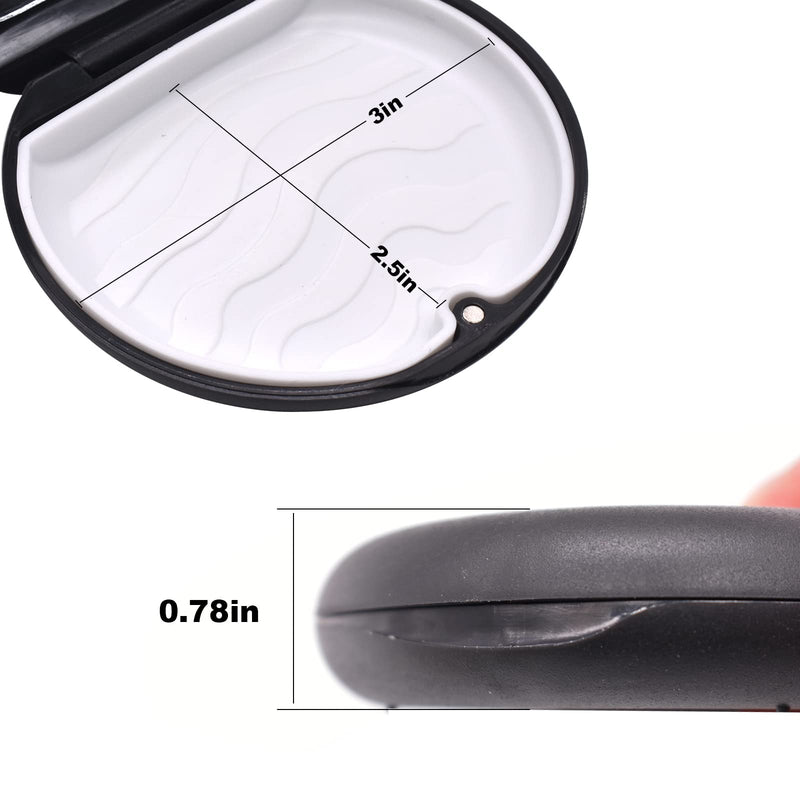 Denture & Teeth Mouth Tray Retainer Box Sets Partial Denture Box with 2Pcs Aligner Removal Tool and 9Pcs Invisible Chewer (Black) Black - BeesActive Australia
