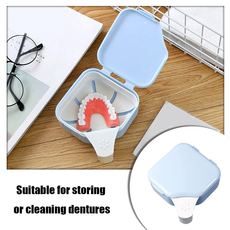 Denture Box Dual Purpose Hygienic Denture Case Denture Cleanning Set with Denture Brush for Ortho Retainers and Dental Appliances - BeesActive Australia