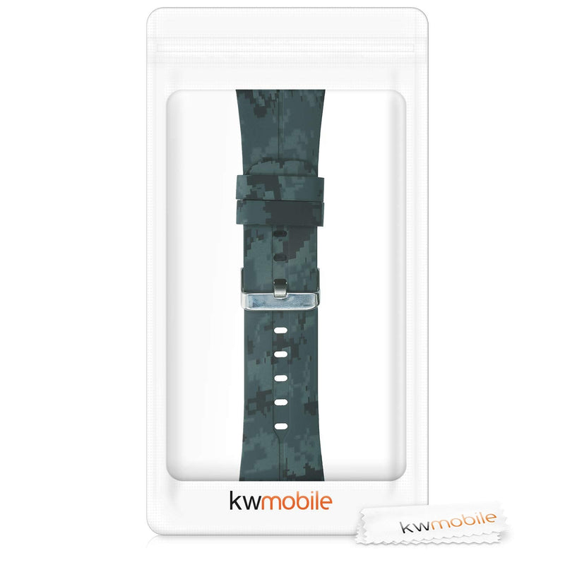 kwmobile TPU Silicone Strap Compatible with Polar M400 / M430 - Tracker Band - 8-Bit Camo Light Green/Green/Dark Green 8-Bit Camo 79-07-80 - BeesActive Australia
