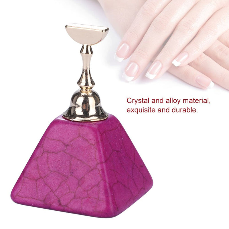 Nail Display Stand Holder Nail Tip Practice Magnetic Base Alloy Manicure Tool (Rose Red) Rose Red - BeesActive Australia
