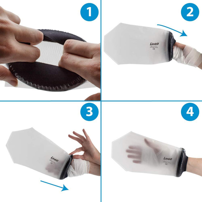 LimbO Waterproof Protectors Dressing Cover, Adult Hand Shower Cover MITT, 22 to 25 cm Forearm Circumference - BeesActive Australia
