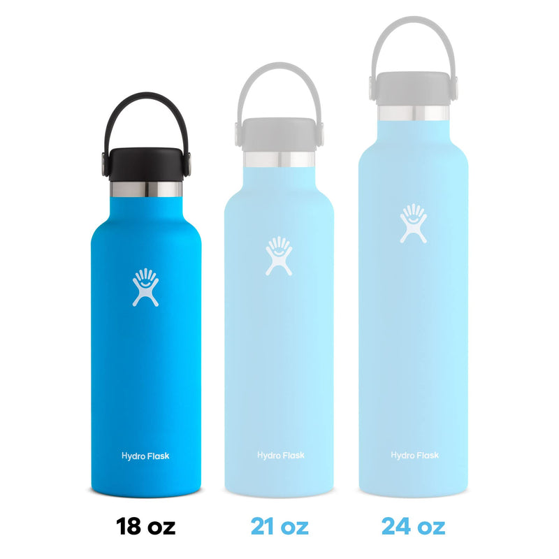Hydro Flask Standard Mouth Flex Cap Bottle - Stainless Steel Reusable Water Bottle - Vacuum Insulated 18 Oz Alpine - BeesActive Australia