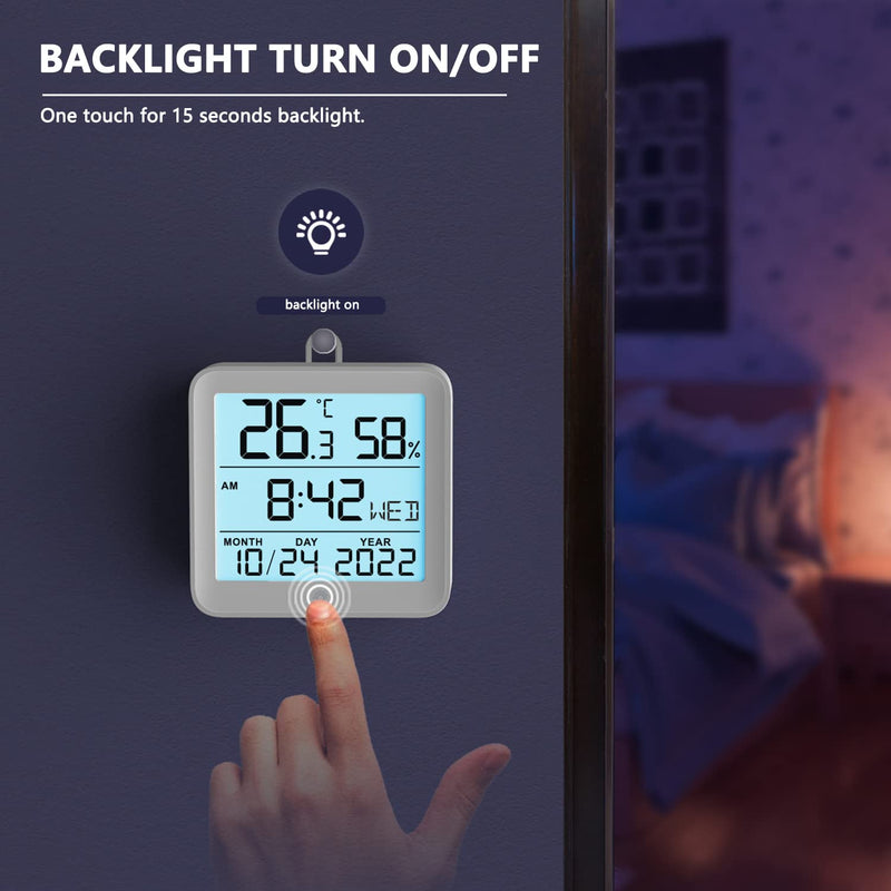 Indoor Thermometer Hygrometer, 3.74" Large Screen Temperature Humidity Monitor Powered by 2 AAA Battery, WiFi Backlight Room Temp Humidity Sensor, Time Date Showed Temp Humidity Gauge with APP Control 3.74'' Screen - BeesActive Australia
