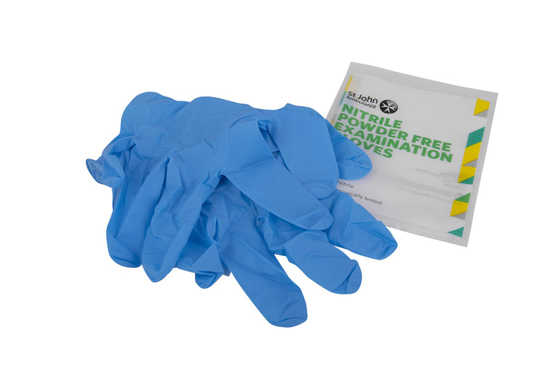 St John Ambulance Nitrile Examination Gloves, Powder Free, Blue, Size M (Pack of 1 Pair of Gloves) - BeesActive Australia