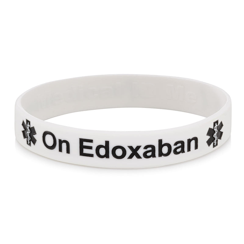 On Edoxaban Medical Alert Wristband Bracelet Blood Clot ID Silicone UK (20cm, Pack of 4) 20cm - BeesActive Australia