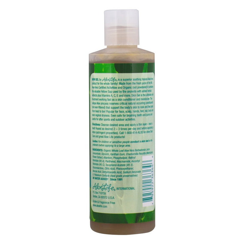 Aloe Life - Skin Gel and Herbs, 99 % Certified Organic, Whole Leaf Aloe Vera Plus Vitamin A, C, E and Herbs, Whole Leaf Aloe Vera is Concentrated to Give the Best Results (Unscented, 8 Ounces) 8 Ounce (Pack of 1) - BeesActive Australia