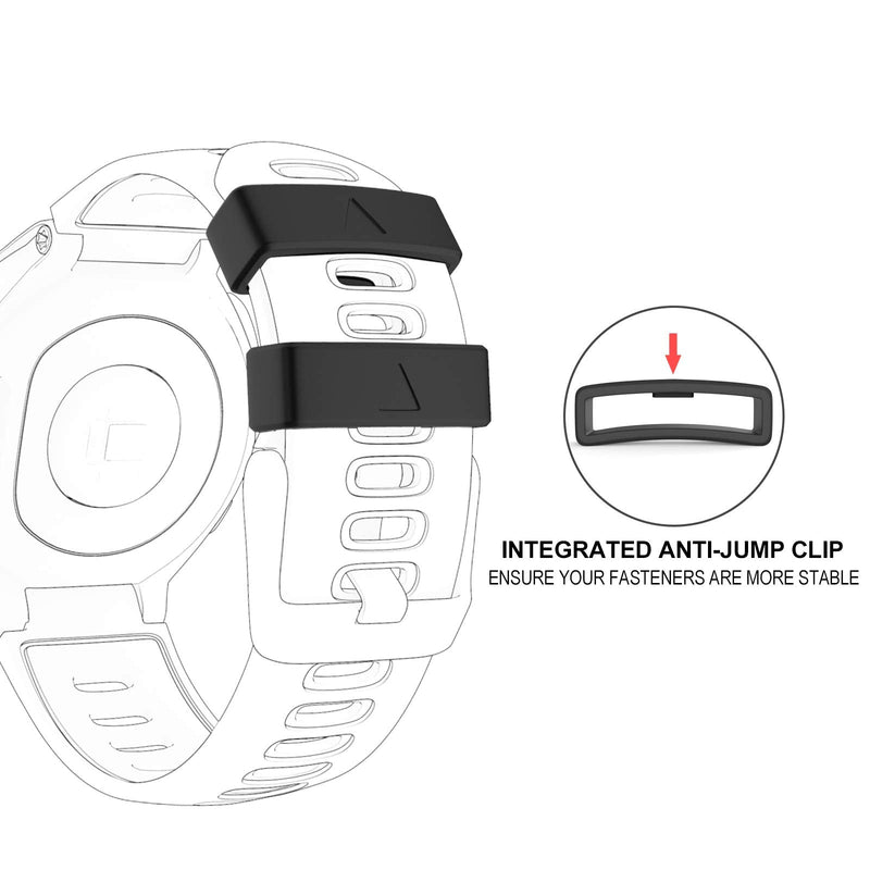 ISABAKE Replacement Fastener Rings Compatible with Forerunner 735XT/Forerunner 235/230/620/630 Band (Pack of 10) Silicone Connector Security Loop for Approach S20 S5 S6 Wristband,Black Black - BeesActive Australia
