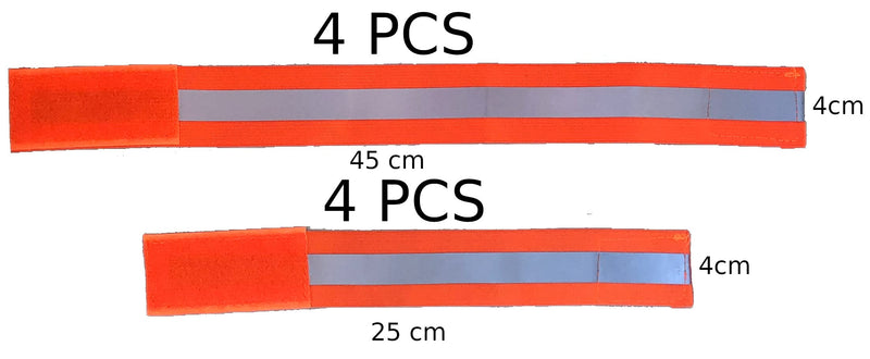 Speedyweb 8PCS Reflective Wristband/Belt/Armband/Ankle Strap, Suitable for Runners, Walkers, Cyclists and Bike Trouser Orange - BeesActive Australia