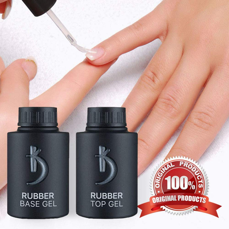 Professional Rubber Top & Base Gel Set By Kodi | 35ml 1.18 oz | Soak Off, Polish Fingernails Coat Kit | For Long Lasting Nails Layer | Easy To Use, Non-Toxic & Scentless | Cure Under LED Or UV Lamp - BeesActive Australia