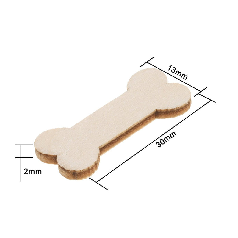 Cosmos Pack of 100 Unfinished Wood Dog Bone Cutouts Wood Craft for DIY Project Decoration and Painting - BeesActive Australia