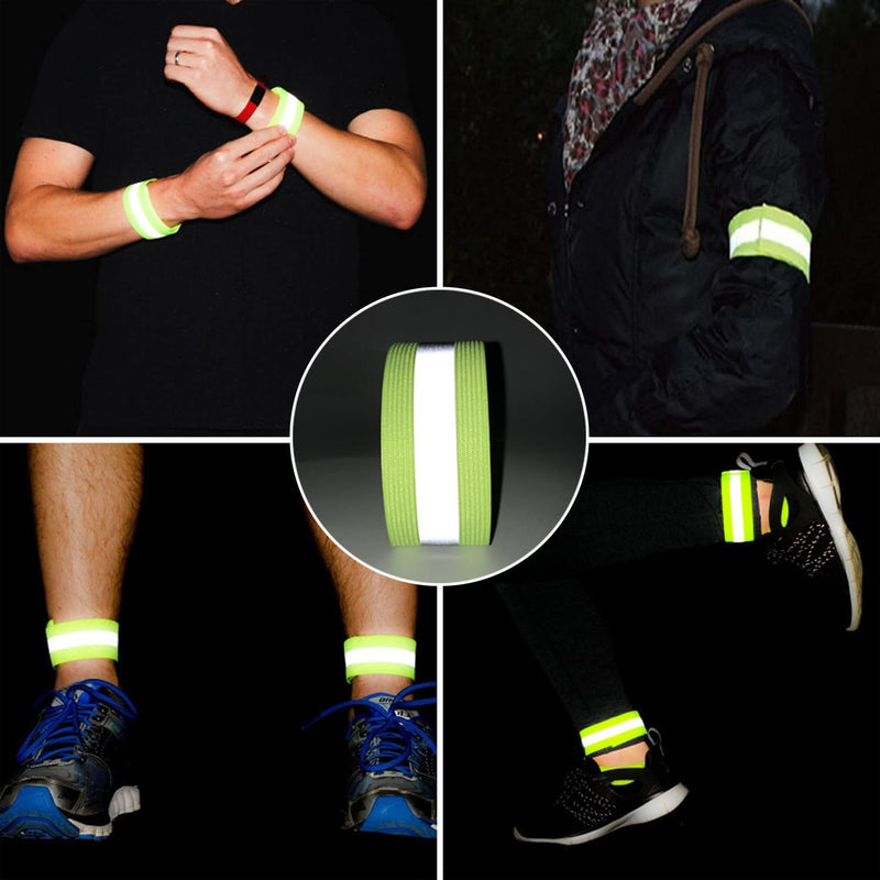 Inboat Reflective Bands for Arm, Ankle, Leg and Wrist. High Visibility Reflective Gear for Running, Night Walking and Cycling. Safety Reflector Straps. Very Large Reflective Surface Area 4 Bands - BeesActive Australia