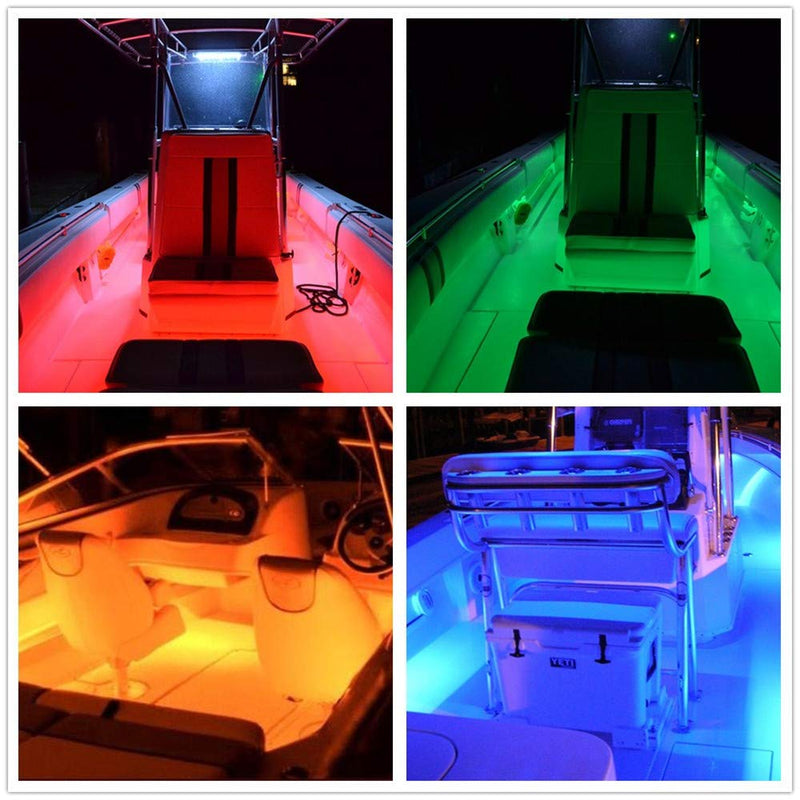Vbakor Led Strip Lights Boat Lights, 12V Flexible RGB Strip Lights, IP65 Waterproof Boat Deck Lighting, Color Changing Marine Lights for Jon Bass Boat Sailboat Kayak, Fishing Boat Lights 10M-32.8FT - BeesActive Australia