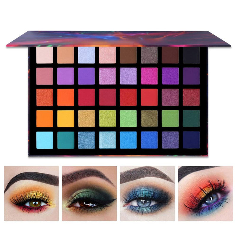 ROPALIA 40-color Eyeshadow Palette Waterproof Non-stick Cup Non-fading Shimmer Matte Eyeshadow A - BeesActive Australia