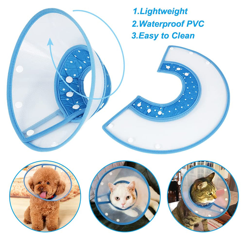 Vivifying Pet Cone, Adjustable Lightweight Elizabethan Collar for Puppies, Small Dogs, Cats, Kittens and Rabbits S(Neck: 5.7-8.0 in) Blue - BeesActive Australia