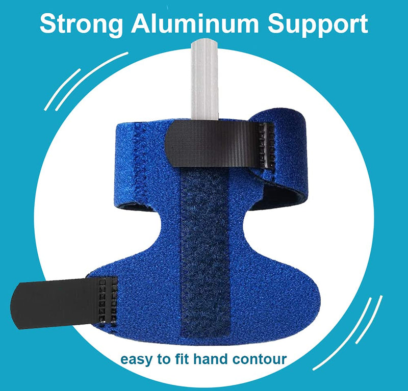 Sumifun Finger Brace for Hands, Finger Splints with 2 Gel Sleeves for Mallet Finger, Trigger Finger, Finger Supports with Built-in Aluminium Bar for Sprains, Pain Relief, Sports Injury, Blue Both Right Hand and Left Hand - Blue - BeesActive Australia