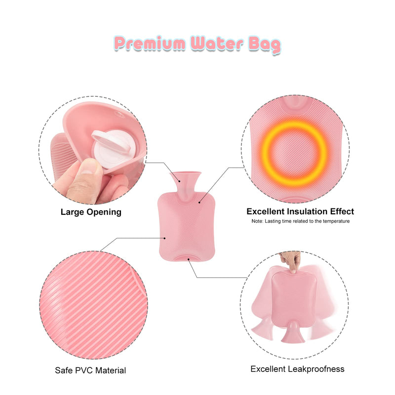 Yungden Hot Water Bottle with Waist Cover, 120cm Cute Animal Wrap Around Warm Water Bottle Belt, Wearable Hot Water Bag Pouch for Belly, Hands, Neck, Back, Shoulder, Legs and Period Cramps Pain Relief Pink-Little Bear - BeesActive Australia