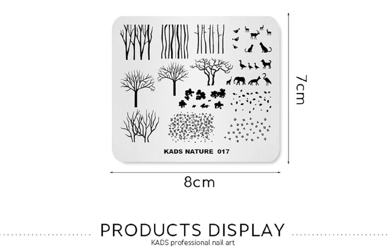 Rolabling Nail Stamping Plate Nature Fox Cute Stamp Plate for Nail Art Stamping Image Template Manicure Stencil DIY Tools (NA017) NA017 - BeesActive Australia