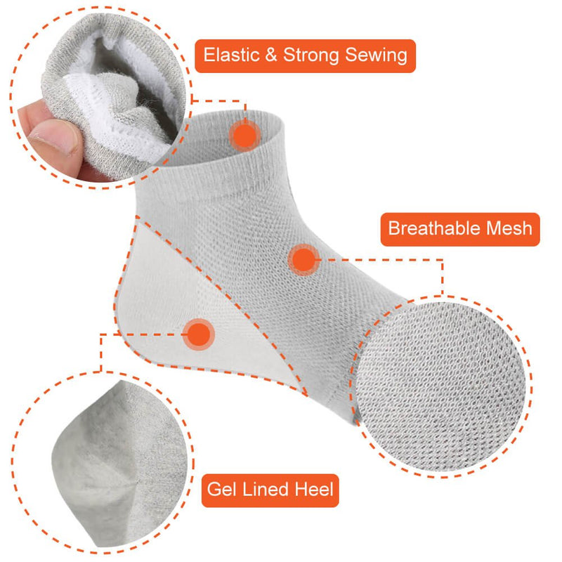 Selizo 5 Pairs Moisturizing Gel Heel Socks Open Toe Socks for Dry Hard Cracked Heels, 5 Colors - BeesActive Australia