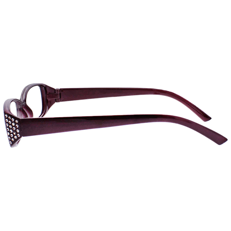 The Reading Glasses Company Black & Purple Diamonte Style Readers Value 2 Pack Designer Style Womens Ladies RR93-5 +1.00 +1.00 Magnification - BeesActive Australia