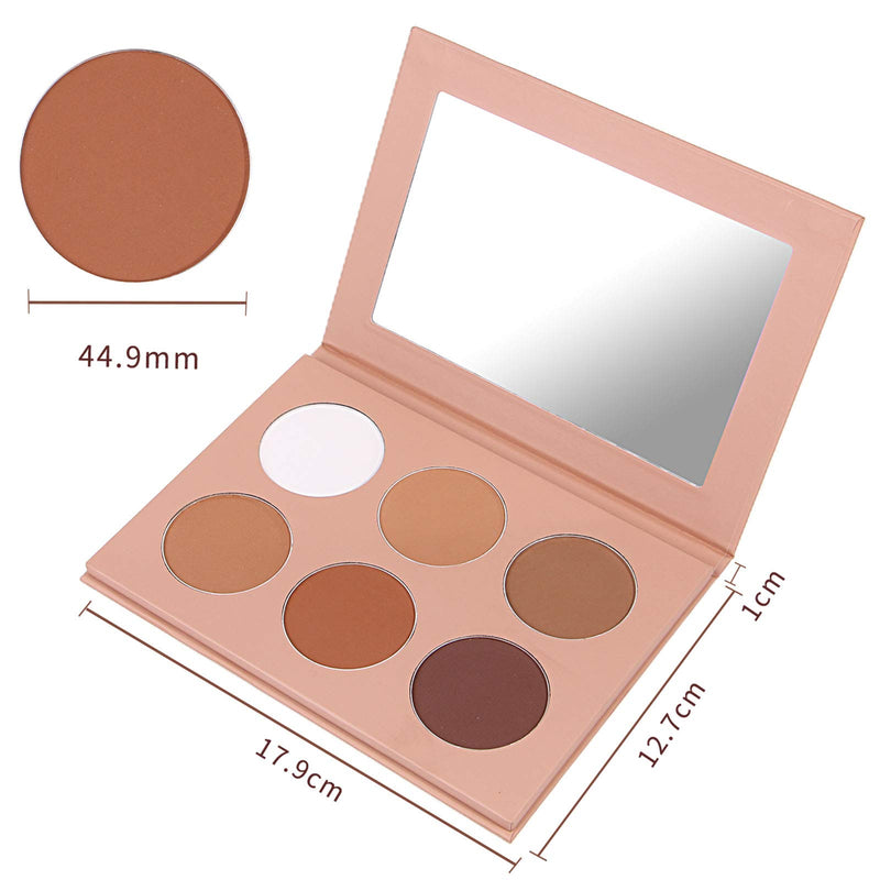 Vodisa Contour Palette Highlighting Bronzer Powder Kit Matte Corrector Professional Base Foundation Long-Wear, Lightweight, Blends Easily, Highly Pigmente Makeup Pallet With Mirror (B) B - BeesActive Australia