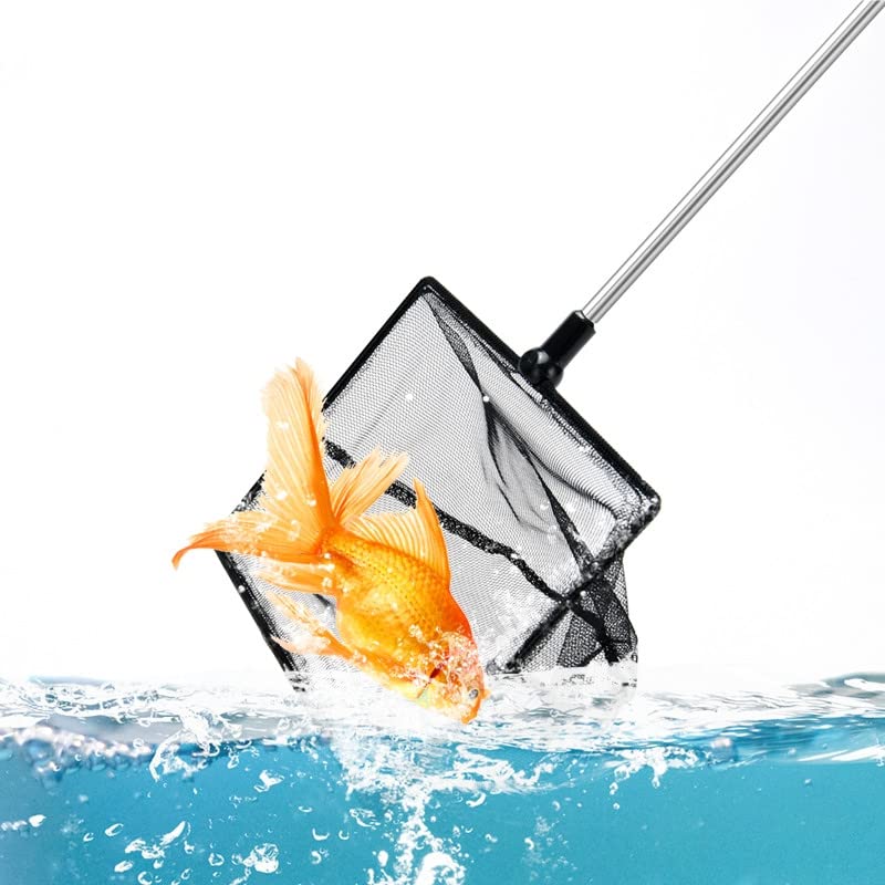 bnafes Fish Net for Fish Tank,2.5 Inch Deep Mesh Scooper with Extendable Handle up to 15.7 Inches Long Large Scoop, Telescopic Pond Skimmer Nets for Cleaning Tanks as Aquarium Accessories - BeesActive Australia